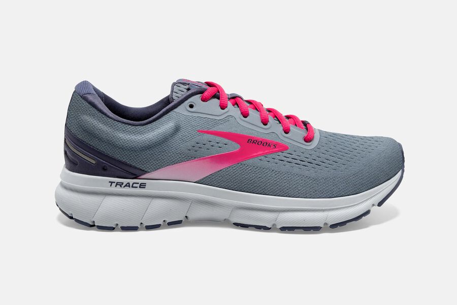 Trace Road Brooks Running Shoes NZ Womens - Grey/Pink - LRCYIT-042